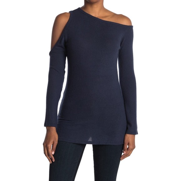 Go Couture Sweaters - Go Couture Blue LSleeve Cold Shoulder Top. Size M Pullover, $